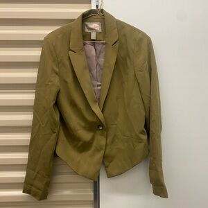 Forever 21 Green Work Blazer with Button - Size M